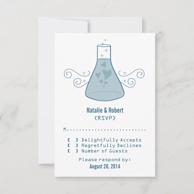 Carte de réponse à la chimie sucrée bleue (Devant)