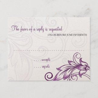 Carte de réponse à la fleur rétro