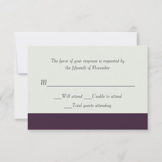 Carte de réponse à la prune noire et au Mariage bl (Devant)
