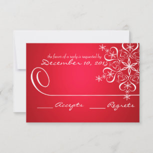 Carte de réponse à l'élégance Red 2 Snowflake