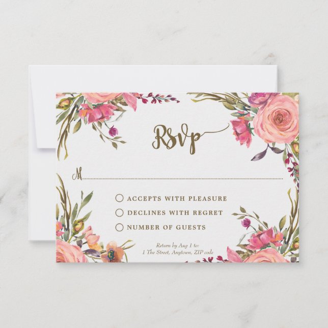 Carte de réponse à une fête de douche de mariée av (Devant)