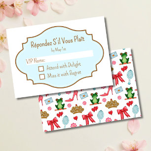 Carte de réponse à une fête de princesse