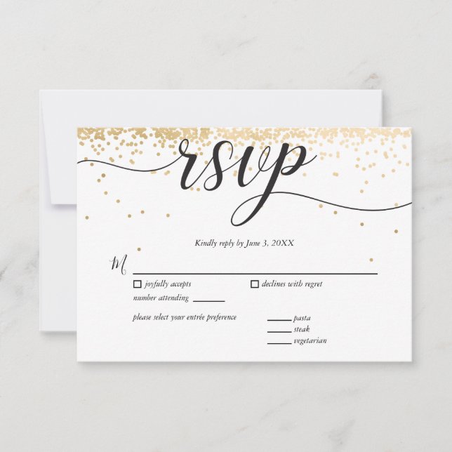 Carte de réponse à une invitation (RSVP), Confetti (Devant)