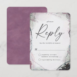 Carte de réponse Abstraite Lilac Purple Wedple RSV