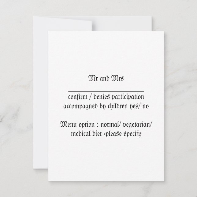 carte de réponse amaryllis mariage rouge (Dos)