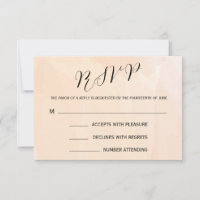 Carte de réponse aquarelle abricot pour RSVP de ma
