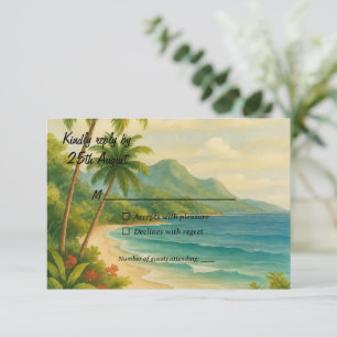 Carte de réponse aquarelle Paradis Tropical