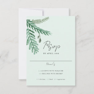 Carte de réponse aquarelle petite palme