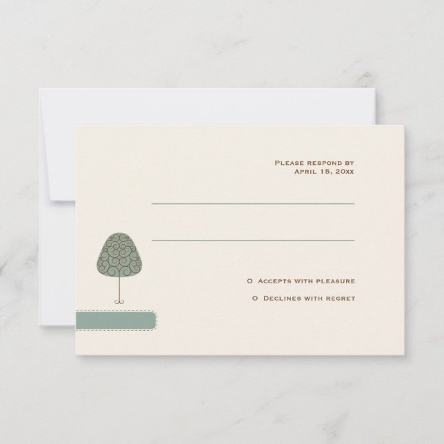 Carte de réponse Arbre Tourbillonnant (Devant)
