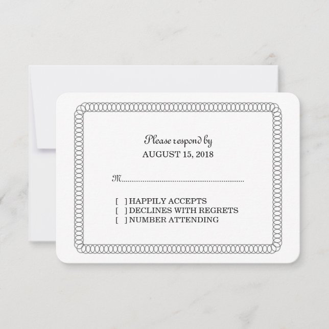 Carte de réponse arrondie en ébène (Devant)