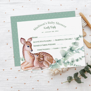 Carte de réponse au Baby shower de la mère cerve