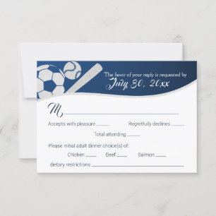 Carte de réponse au baseball de football avec choi