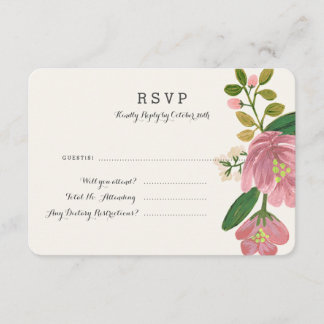 Carte de réponse au bouquet transparent (détaillée