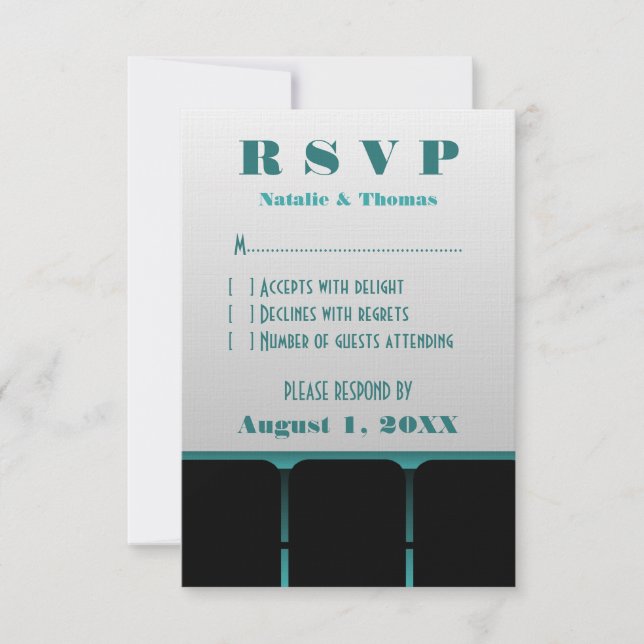 Carte de réponse au cinéma, Turquoise (Devant)