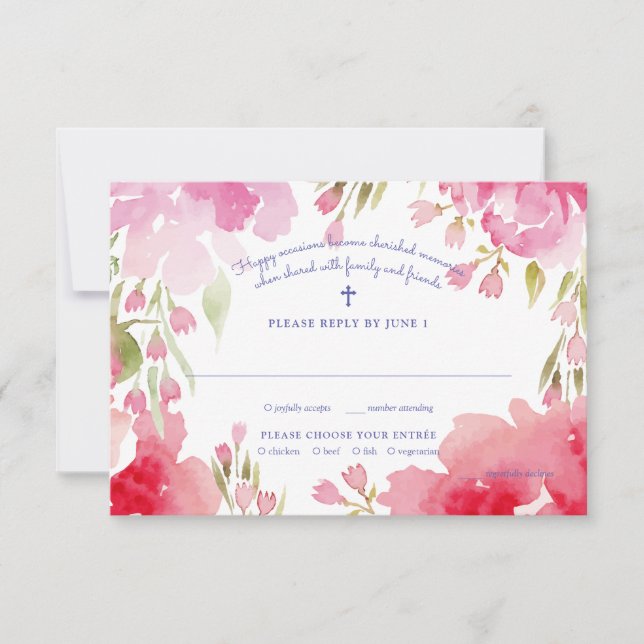 Carte de réponse au feuillage béni (Devant)