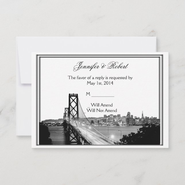 Carte de réponse au mariage de destination de San  (Devant)