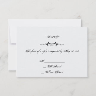 Carte de réponse au mariage élégant Aqua et Black