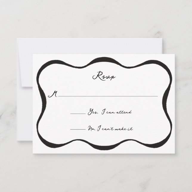 Carte de réponse au ruban encrée (Devant)