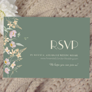 Carte de réponse au site Web de mariage Wildflower