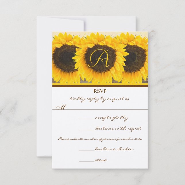 Carte de réponse au tournesol (Devant)