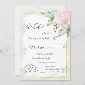 Carte de réponse aux florales aquarelles Coquelico