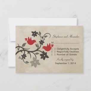 Carte de réponse aux Lovebirds de la Flore rouge