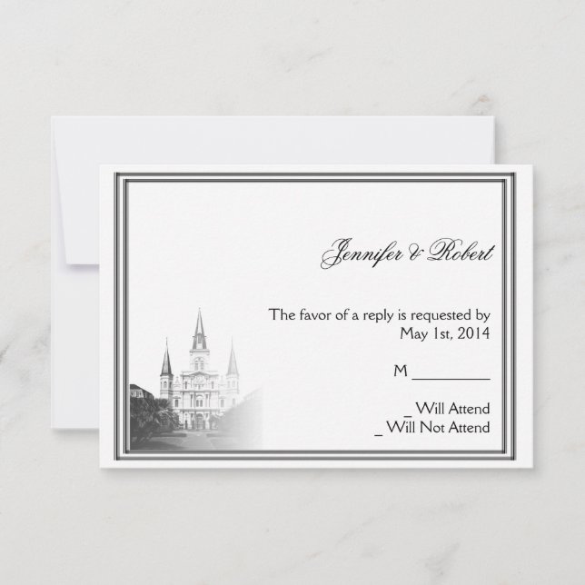 Carte de réponse aux mariages de destination de la (Devant)