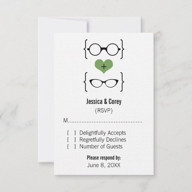 Carte de réponse aux verres Geeky Vert (Devant)