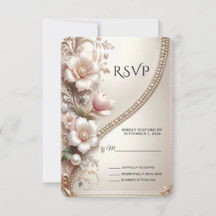 Carte de réponse avec embellissements floraux et p
