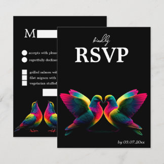 🌈 Carte de réponse avec menu et code QR Doves of