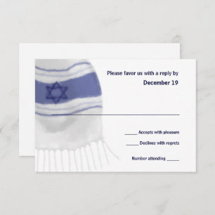 Carte de réponse Bar Mitzvah Tallit