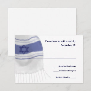 Carte de réponse Bar Mitzvah Tallit