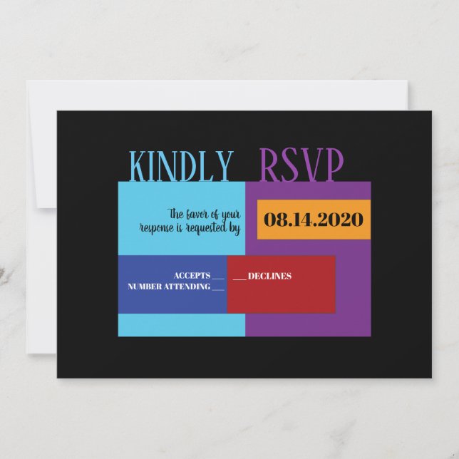 Carte de réponse Bat mitzvah AMPERSAND B'NAI MITZV (Devant)