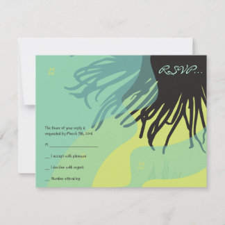 Carte de réponse Bat mitzvah DANCING DOLPHINS
