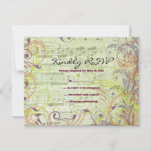 Carte de réponse Bat Mitzvah MUSICAL RED POPPY