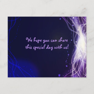 Carte de réponse Bat mitzvah Neon Stars brillante