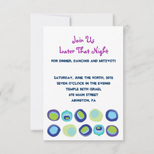 Carte de réponse Bat mitzvah Peacock Bar moderne