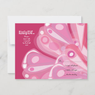 Carte de réponse Bat mitzvah RSVP SOARING BUTTERFL