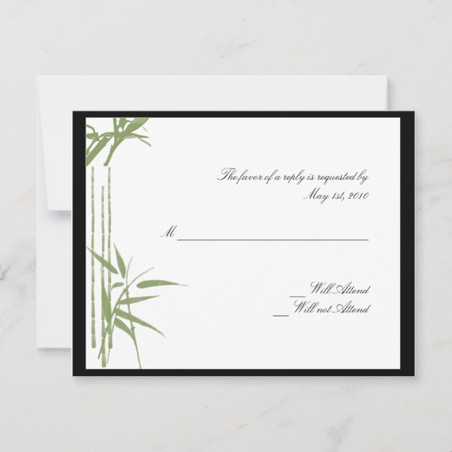 Carte de réponse beauté Bamboo (Devant)