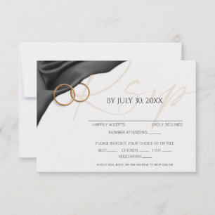 Carte de réponse Black Velvet avec anneaux de mari