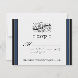Carte de réponse bleue/noire de 4,25 x 5,5 pouces 