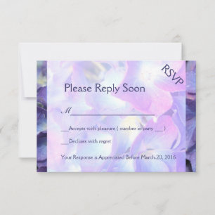 ©Carte de réponse Bluz Purple Hydrangea RSVP
