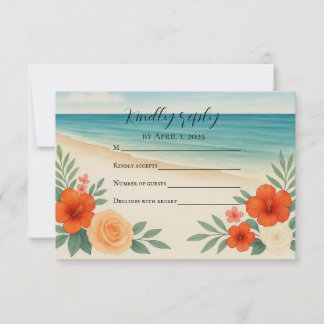 Carte de réponse budgétaire pour fleurs de plage