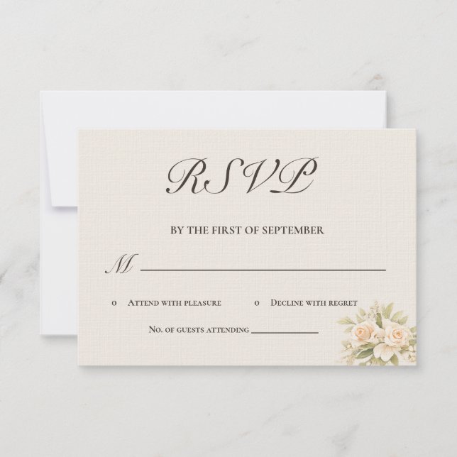 Carte de réponse calligraphiée pour une villa tosc (Devant)
