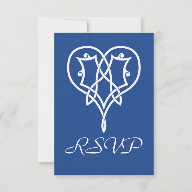 Carte de réponse Celtic Weave Hearts in Blue (Devant)