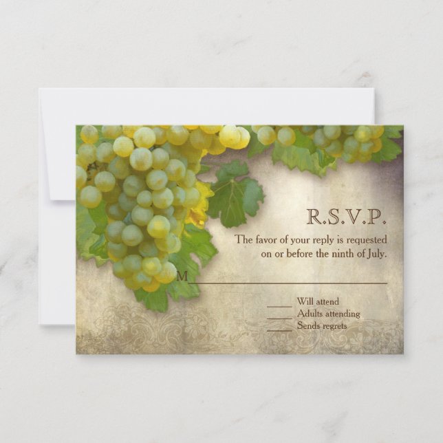 Carte de réponse Chardonnay petit Art de campagne  (Devant)