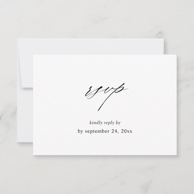 Carte de réponse Chic 4 Black & White avec repas (Devant)