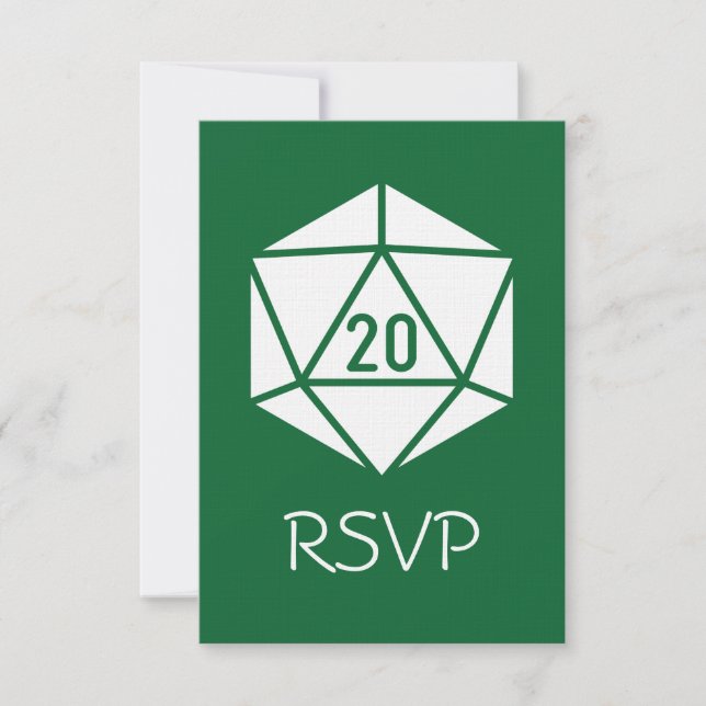 Carte de réponse Chic sur Table verte (Devant)