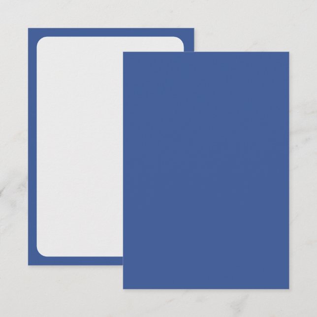 Carte de réponse classique en bleu et blanc – Pers (Devant / Derrière)