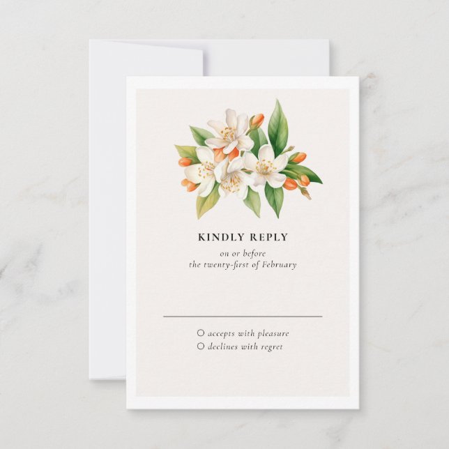 Carte de réponse classique Orange Blossom (Devant)